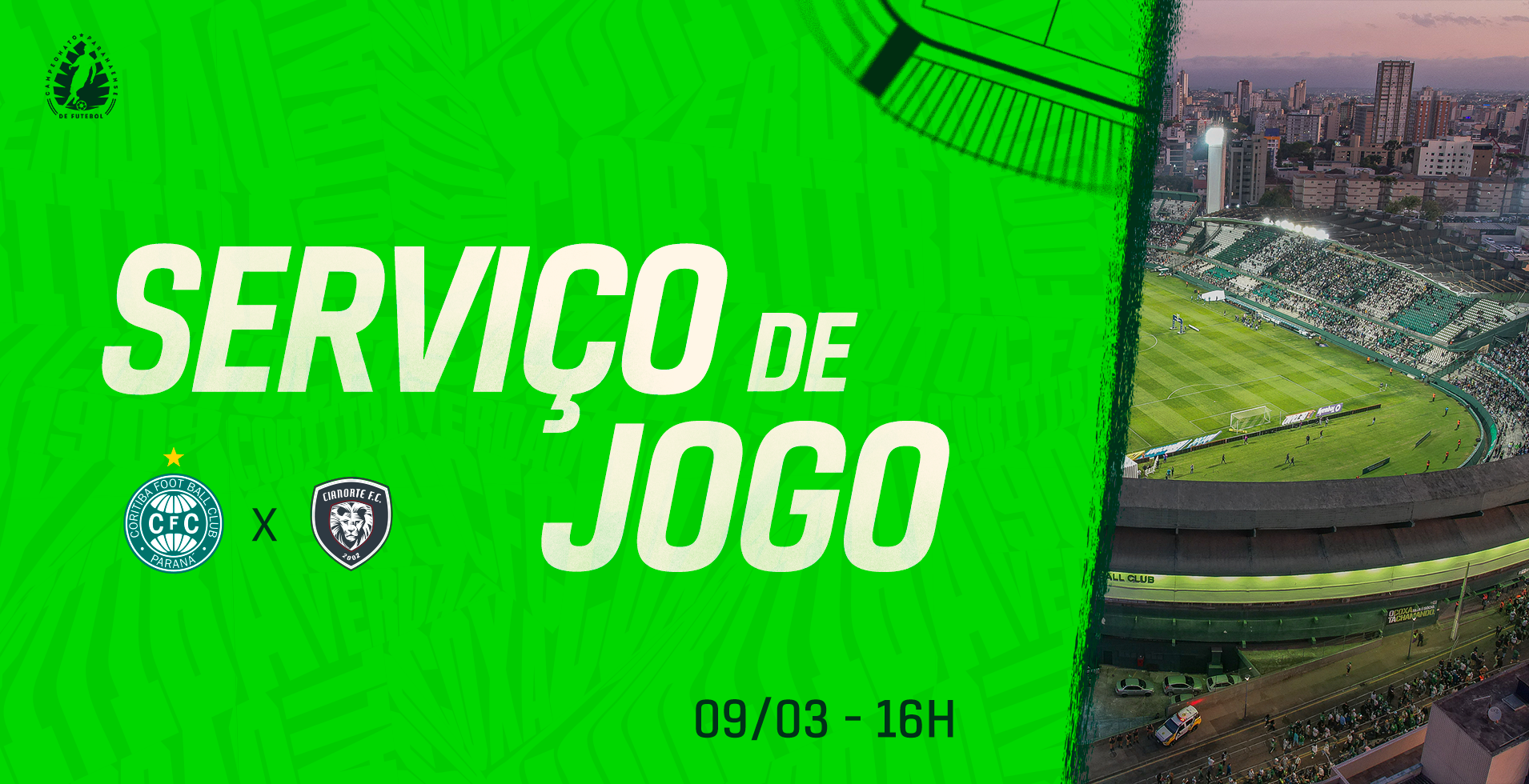Informa��es importantes para Coritiba x Cianorte