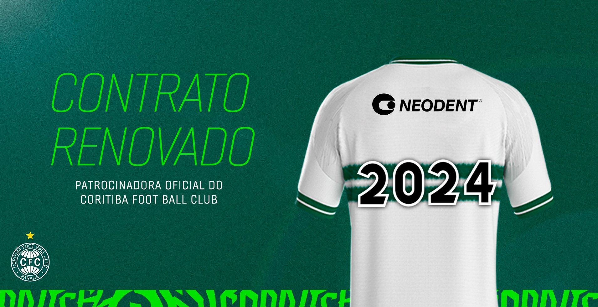 Coritiba renova contrato de patroc�nio com a Neodent