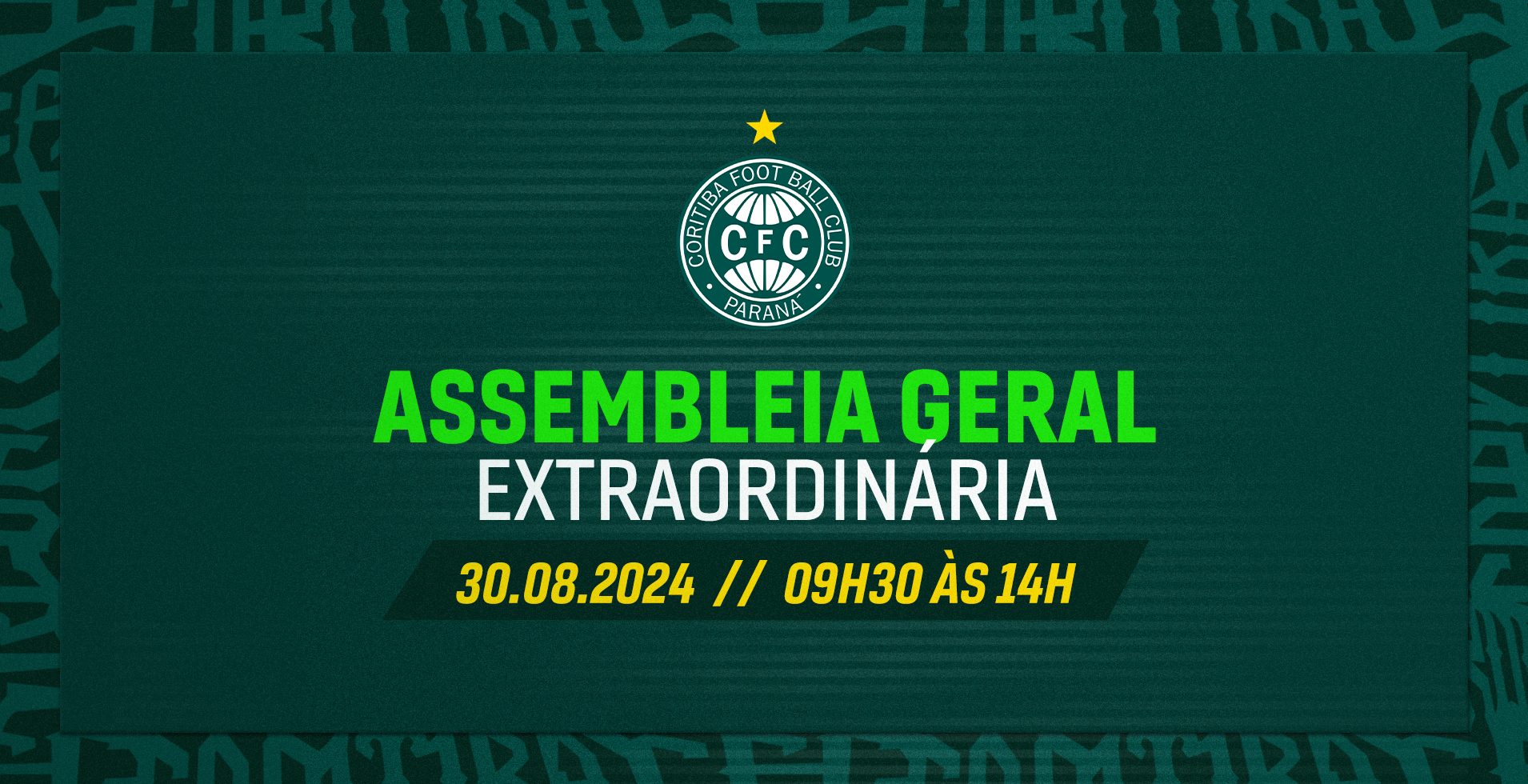 Coritiba convoca Assembleia Geral Extraordin�ria de s�cios