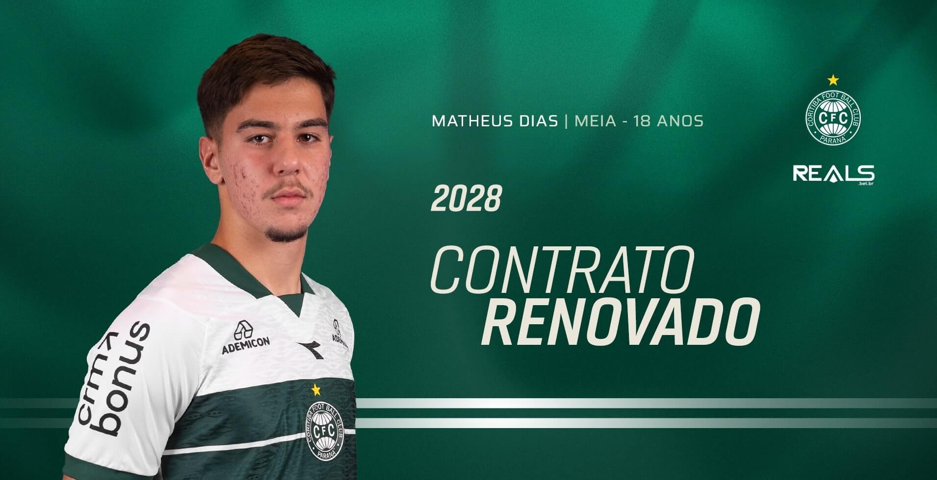 Coritiba renova com Matheus Dias