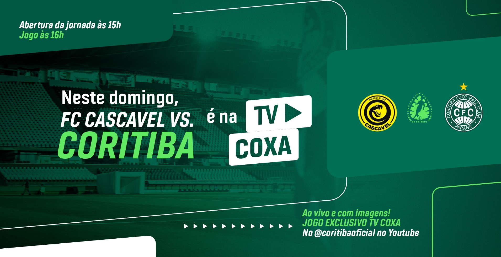  Assista aos jogos do Coxa com exclusividade na TV Coxa!