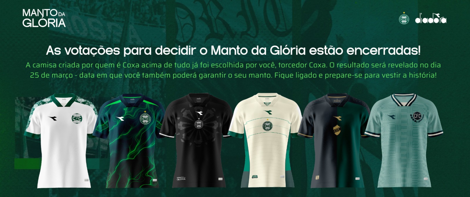 Vota��o encerrada! Est� chegando a hora de voc� conhecer o Manto da Gl�ria! 
