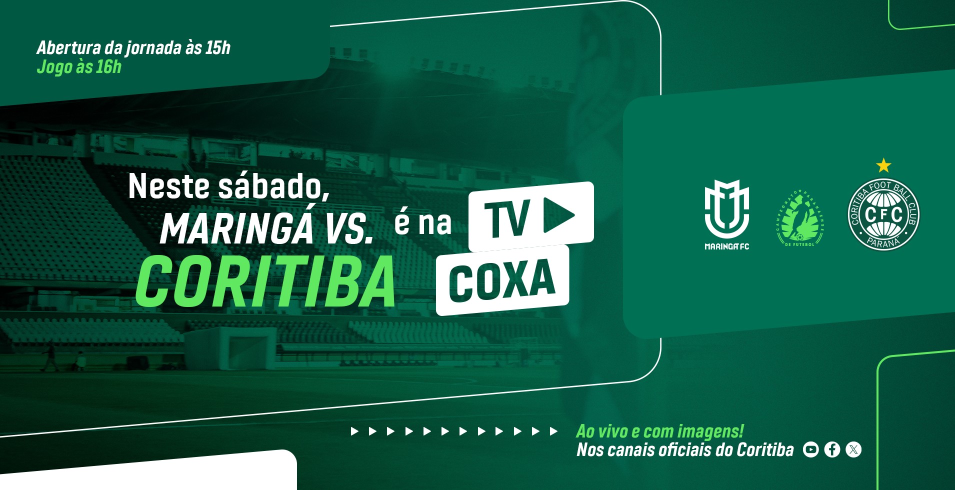 TV Coxa mostra Maring� x Coritiba ao vivo e com imagens; Veja como assistir