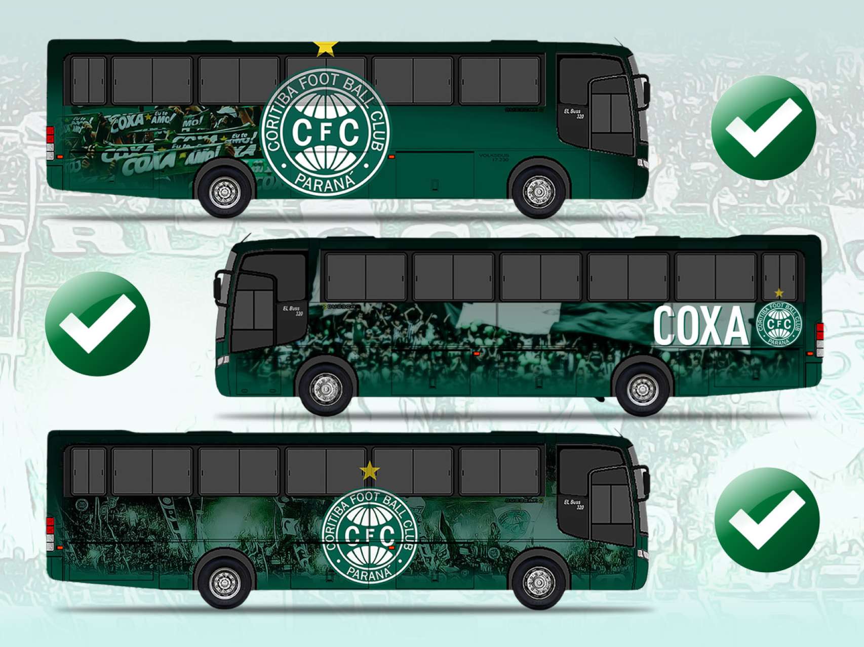 Novo layout dos �nibus da base