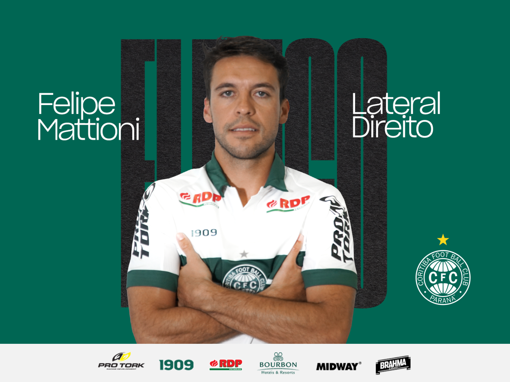 Felipe Mattioni chega ao Coritiba