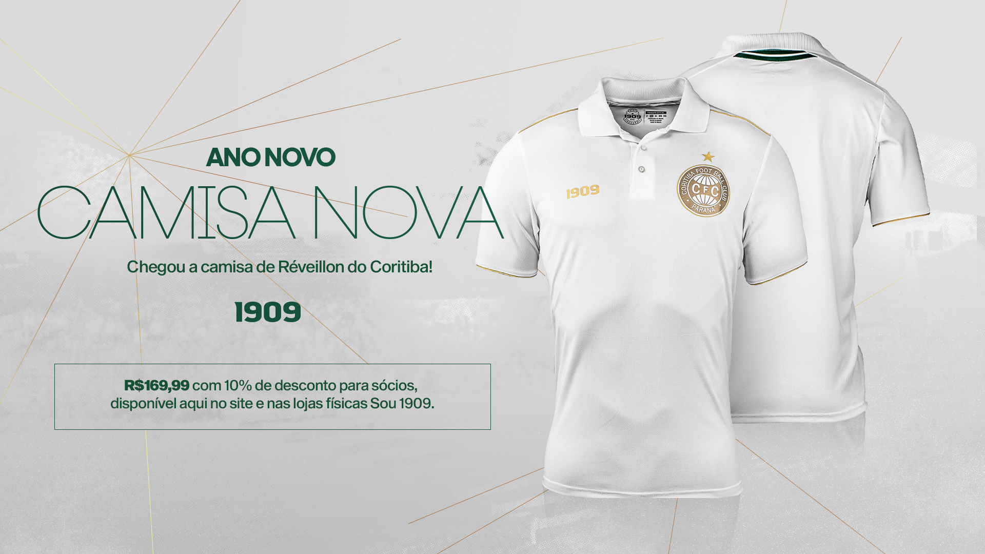 1909 lan�a camisa de r�veillon do Coritiba