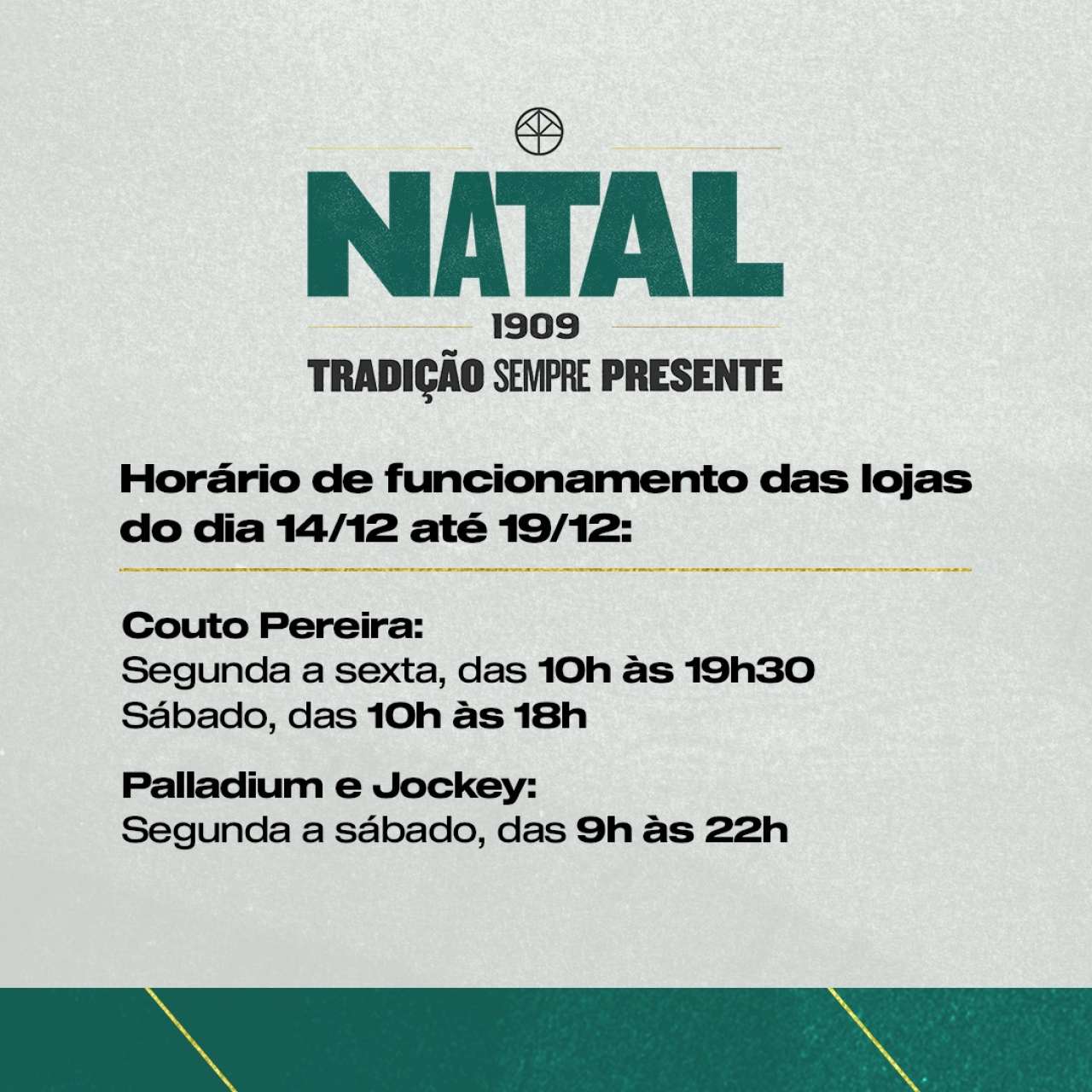 Hor�rio especial nas lojas Sou 1909