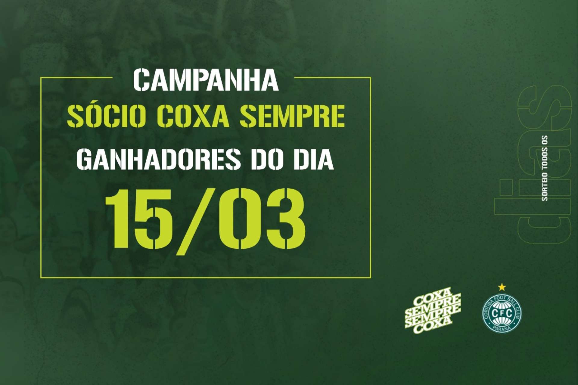 Vencedores do sorteio do dia 15/03