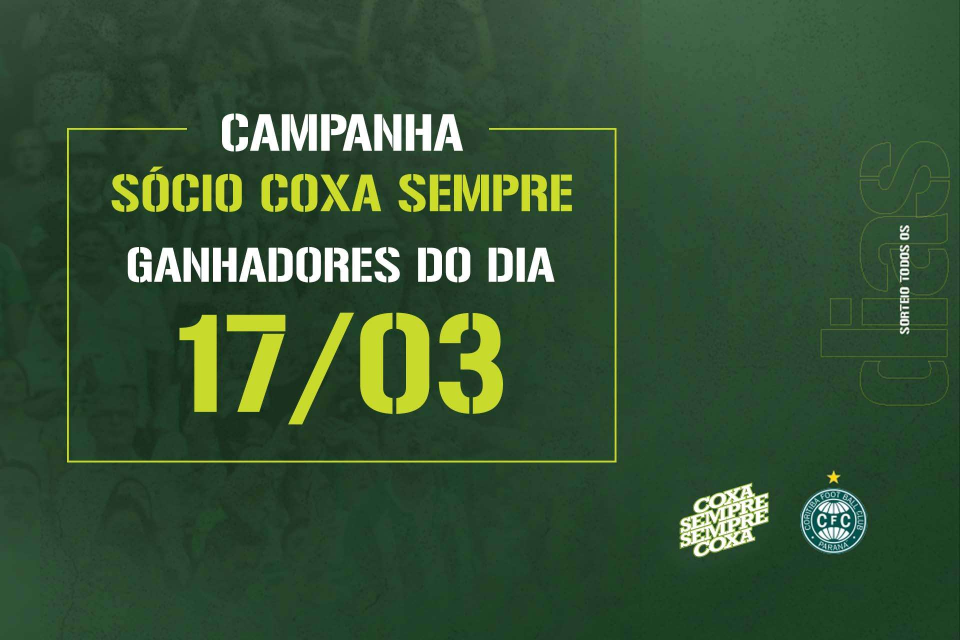 Vencedores do sorteio do dia 17/03