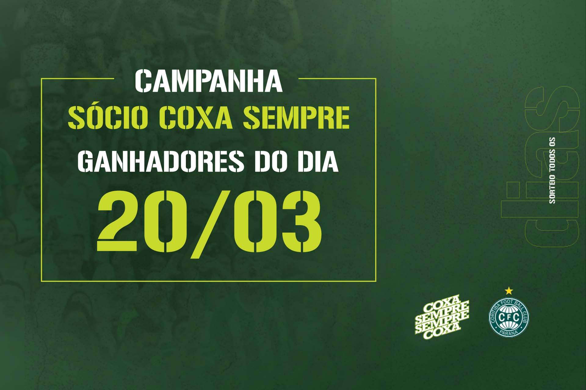 Vencedores do sorteio do dia 20/03