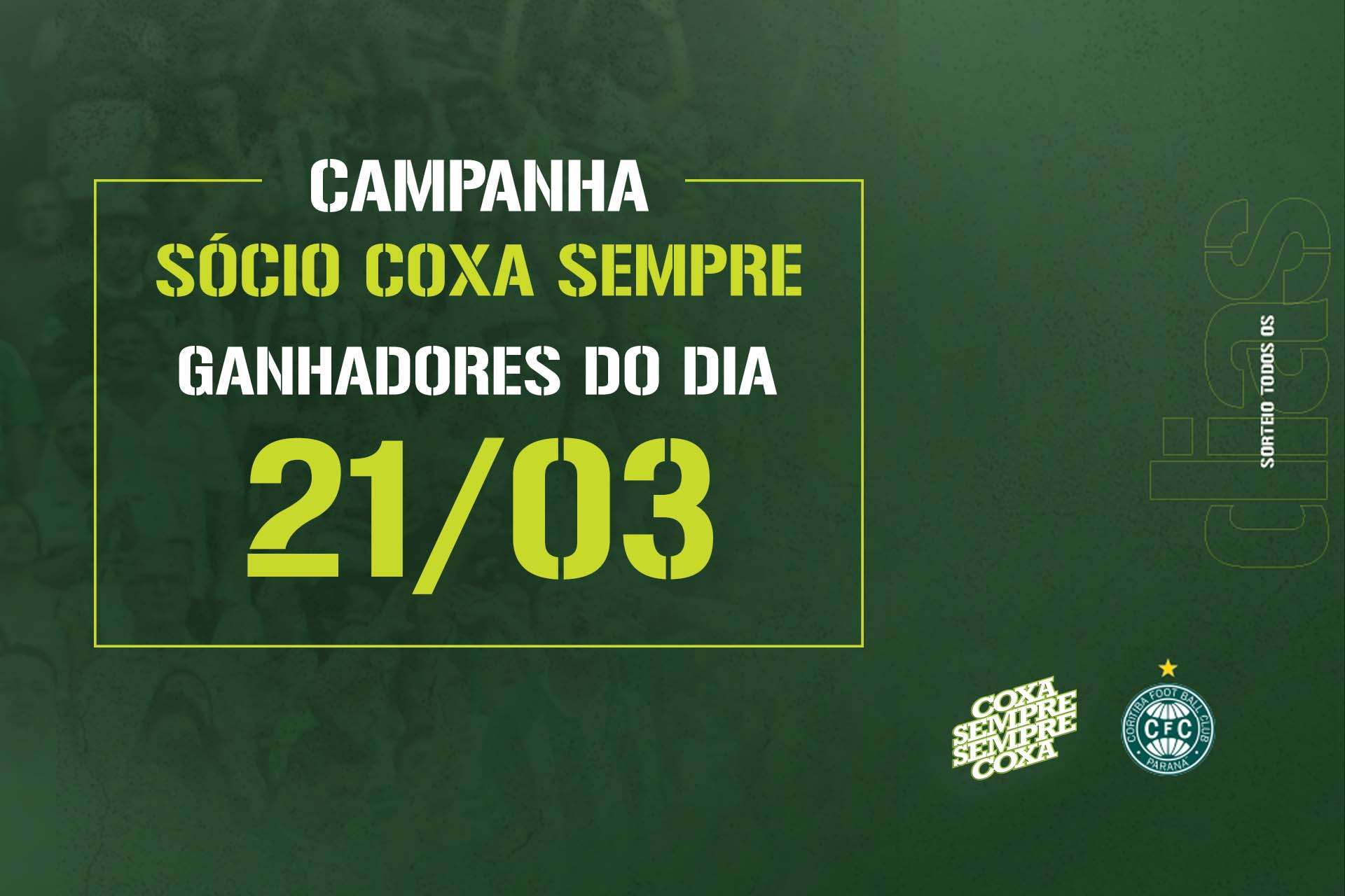 Vencedores do sorteio do dia 21/03
