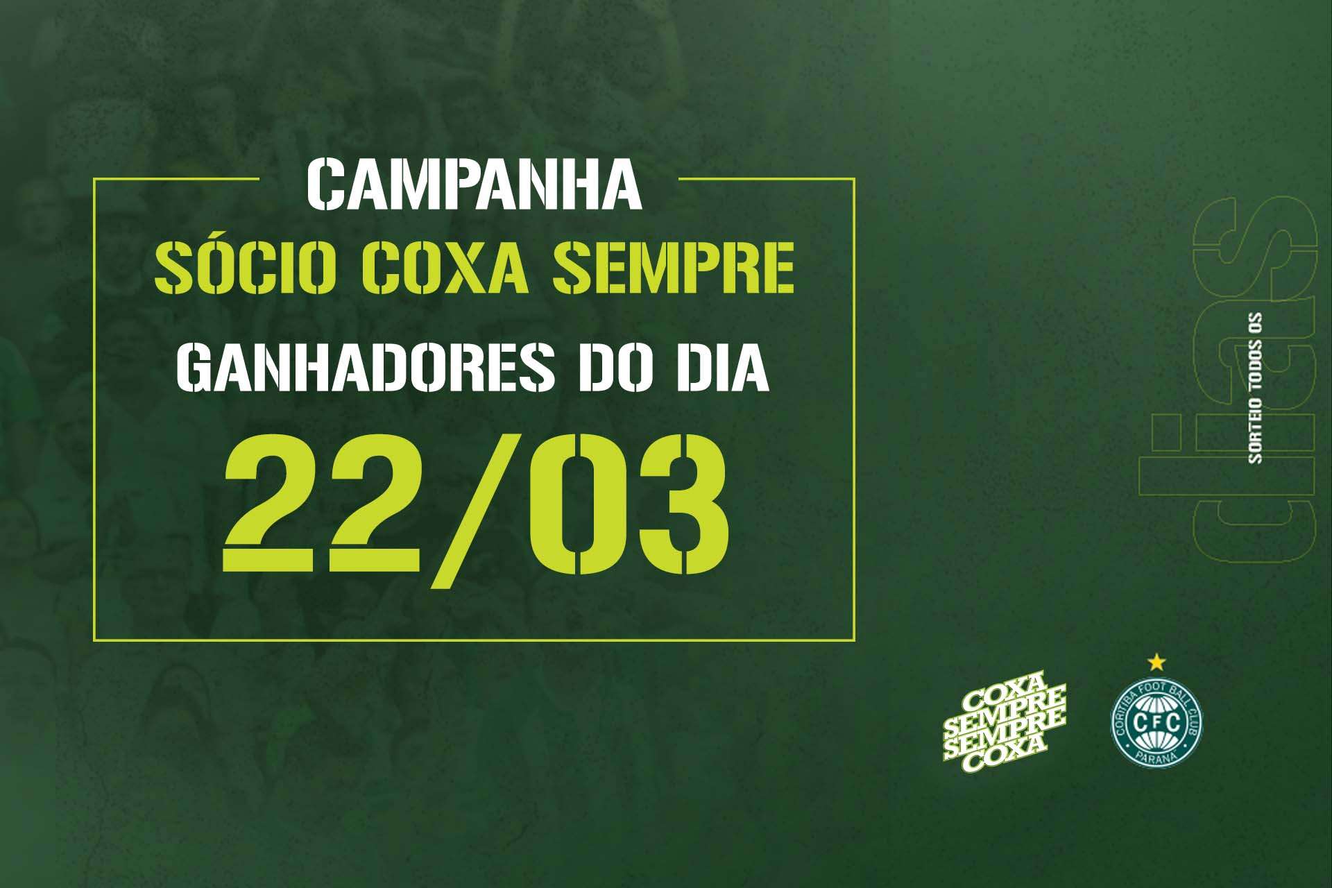 Vencedores do sorteio do dia 22/03