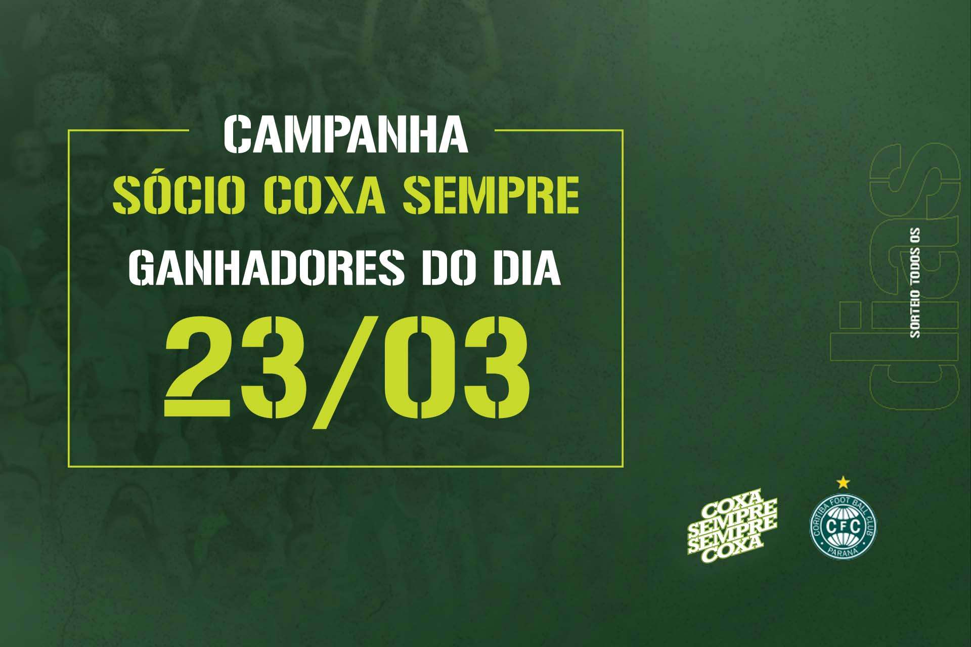 Vencedores do sorteio do dia 23/03
