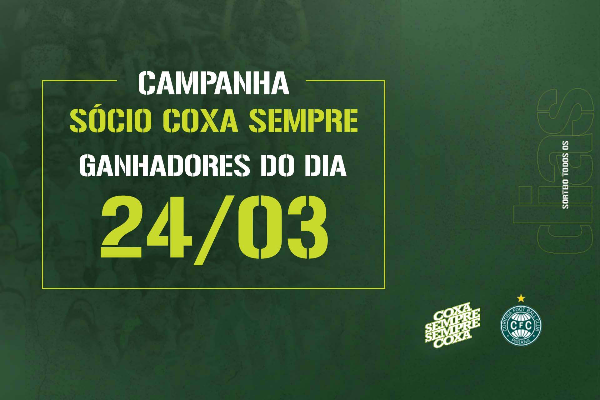 Vencedores do sorteio do dia 24/03