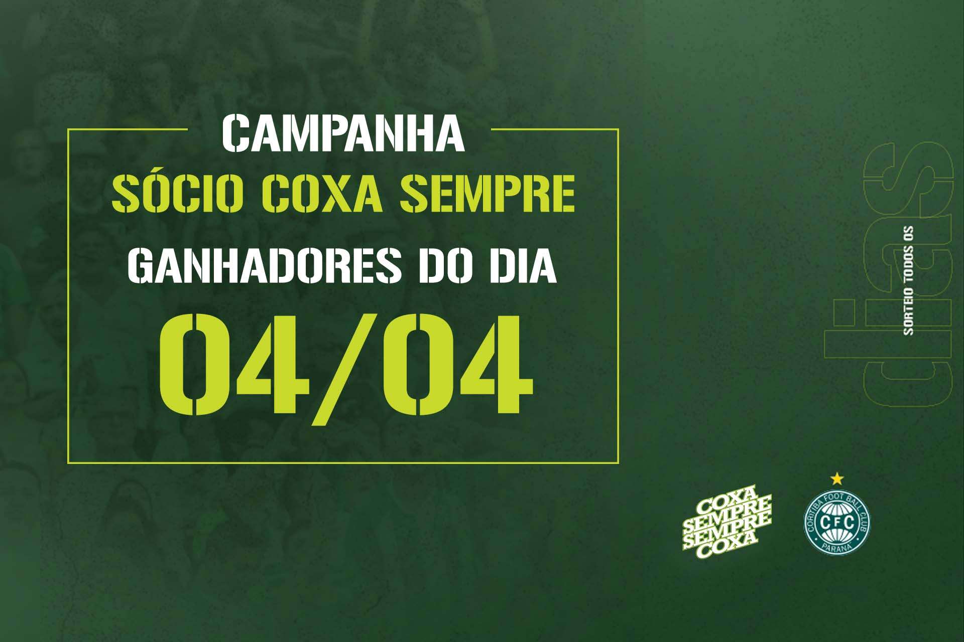 Vencedores do sorteio do dia 04/04