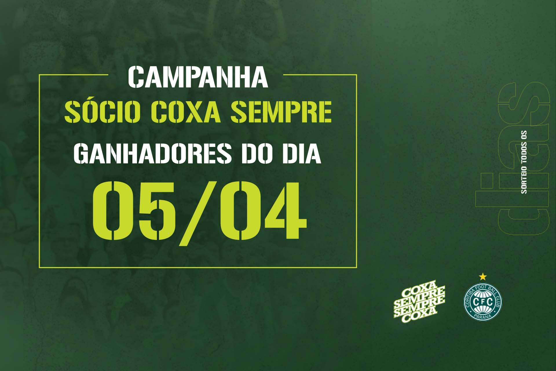 Vencedores do sorteio do dia 05/04