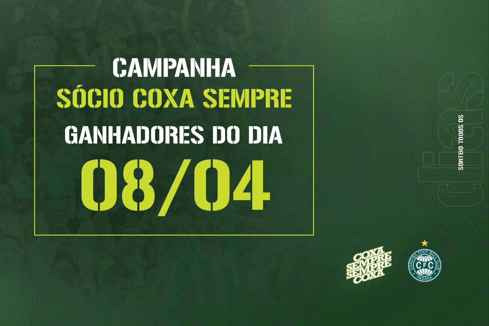 Vencedores do sorteio do dia 08/04