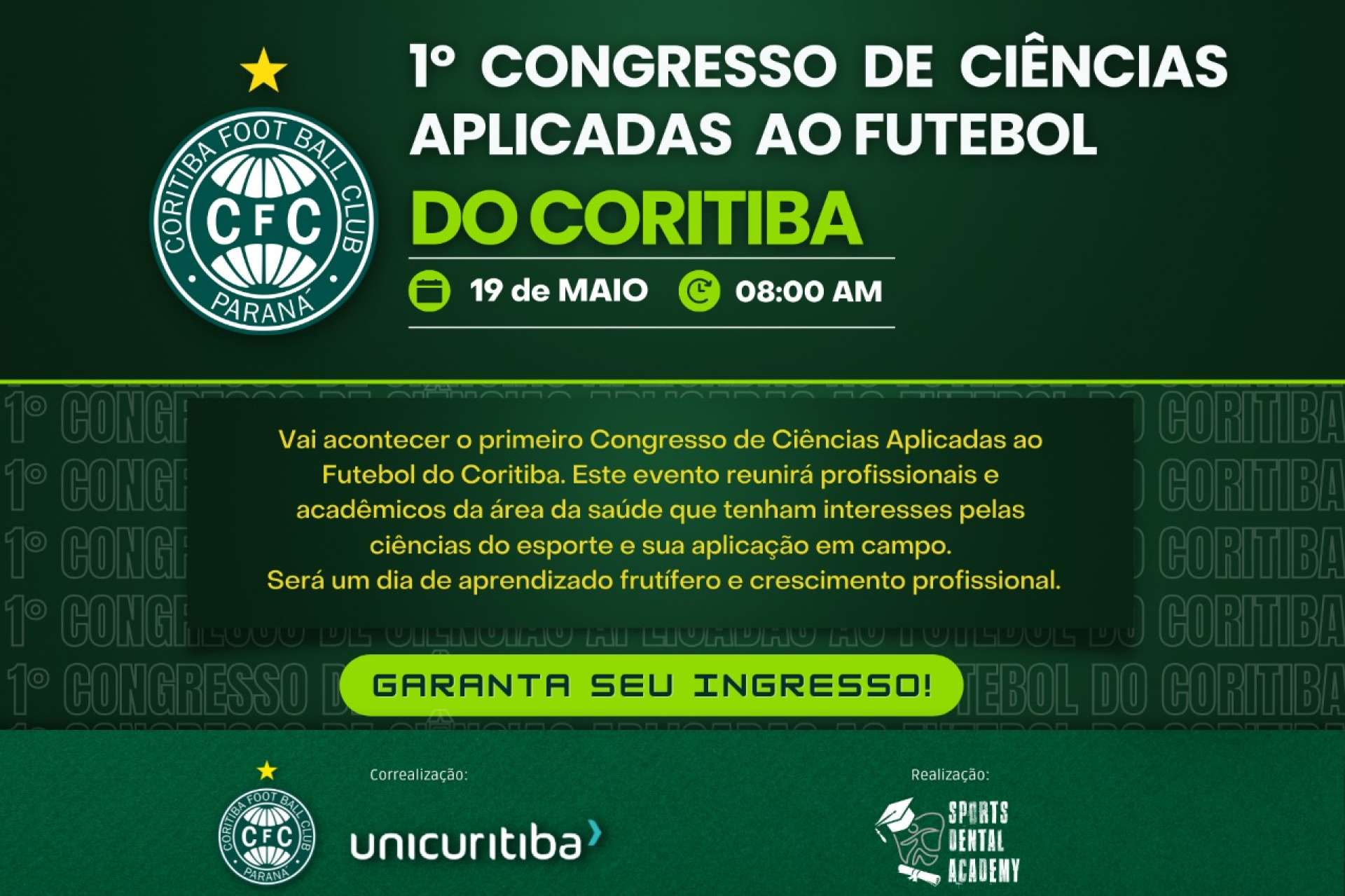 1� Congresso de Ci�ncias Aplicadas ao futebol do Coritiba