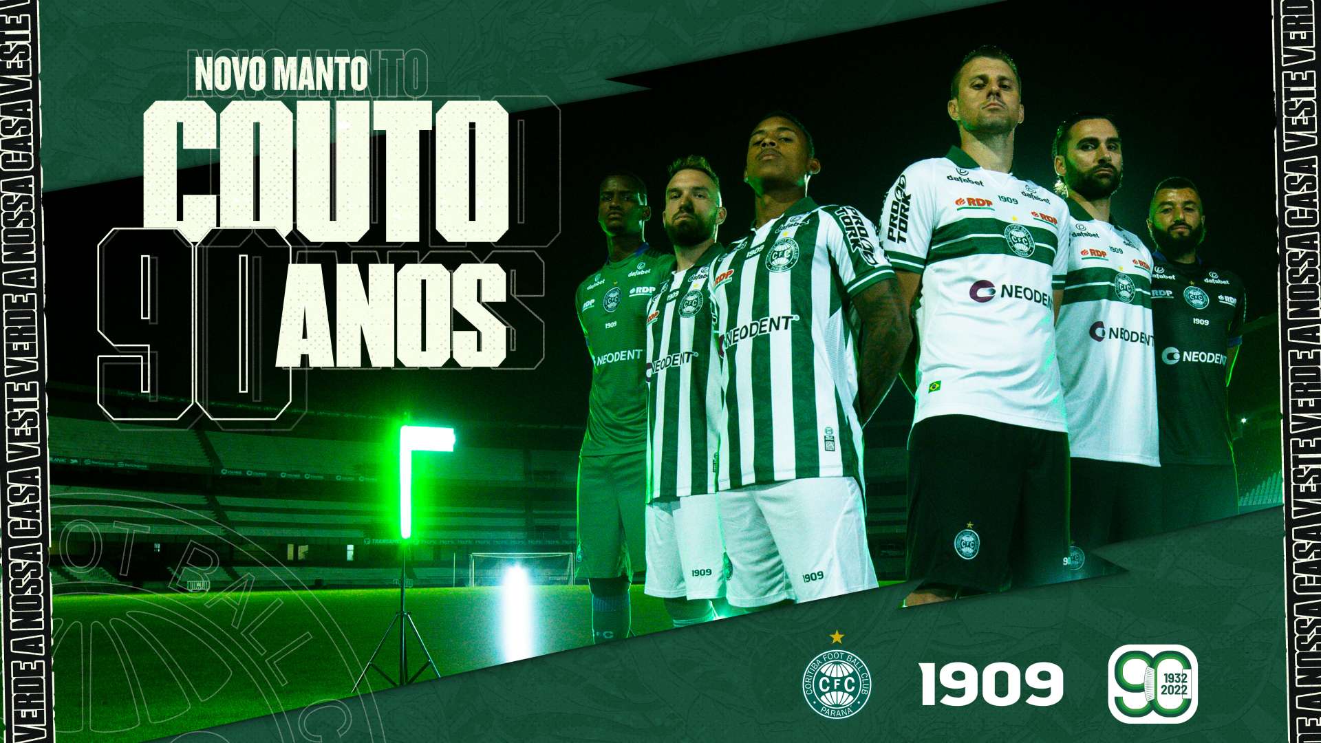 Novas camisas do Coxa homenageiam os 90 anos do Couto Pereira