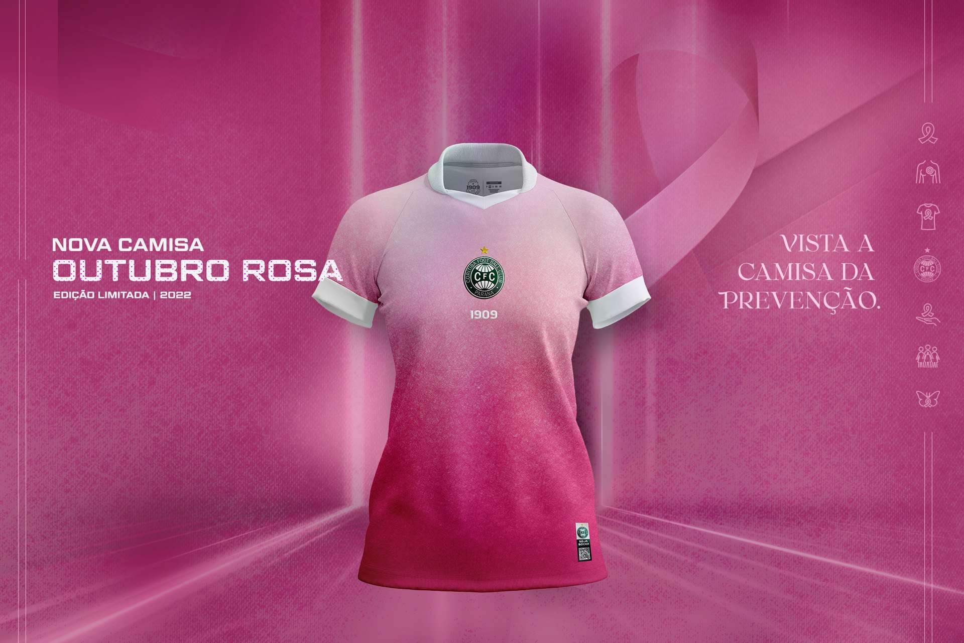 Coritiba e Sou 1909 lan�am camisa do Outubro Rosa
