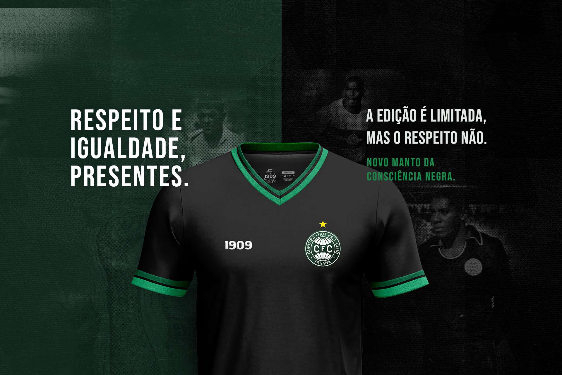 Coritiba e 1909 lan�am camisa da Consci�ncia Negra