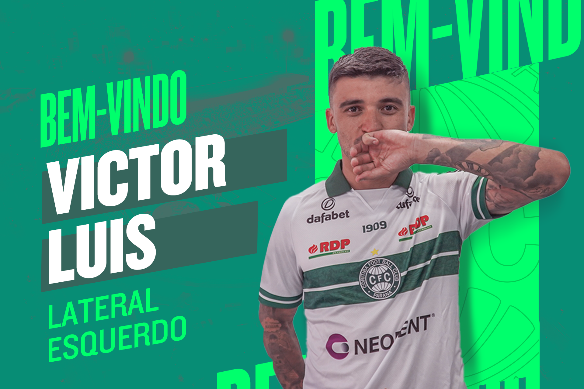 Coritiba anuncia a contrata��o do lateral-esquerdo Victor Luis