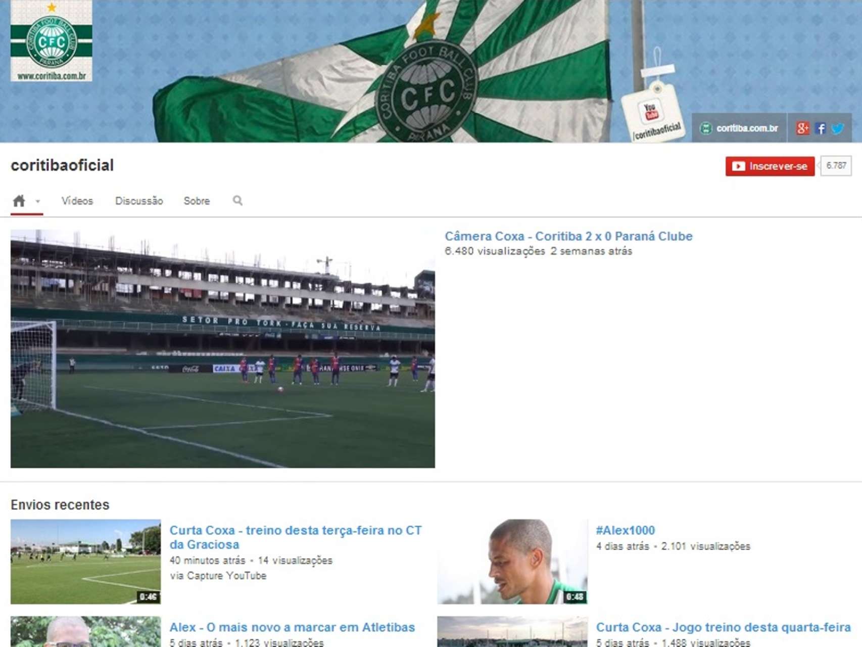 O Coxa no youtube