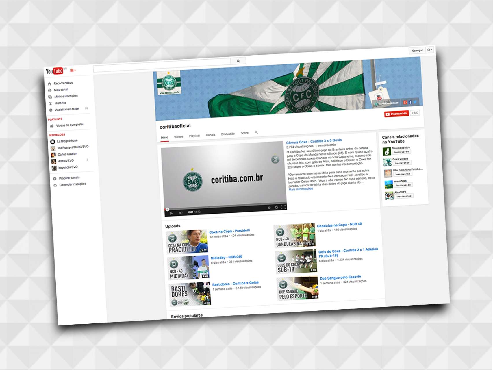 Coxa no Youtube