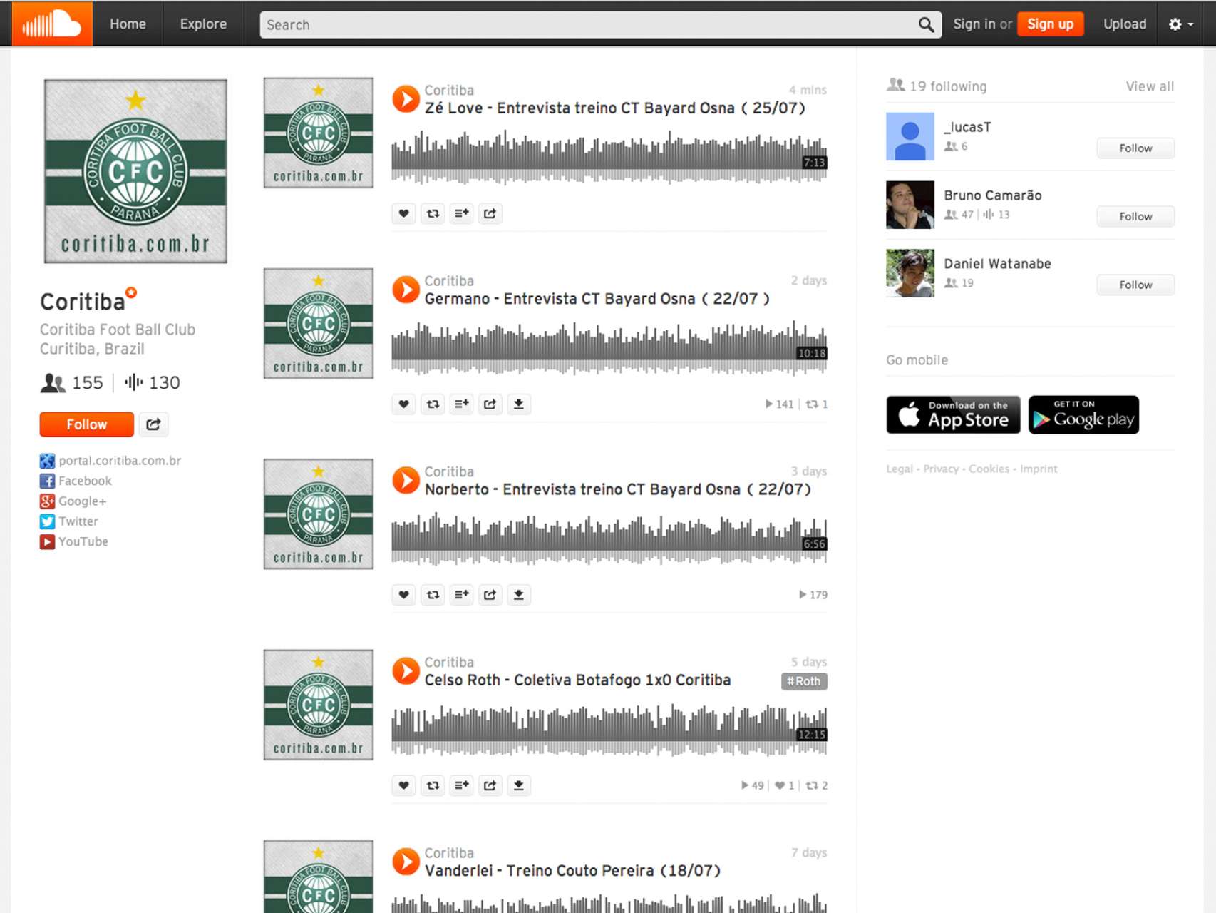 O Coxa no Soundcloud