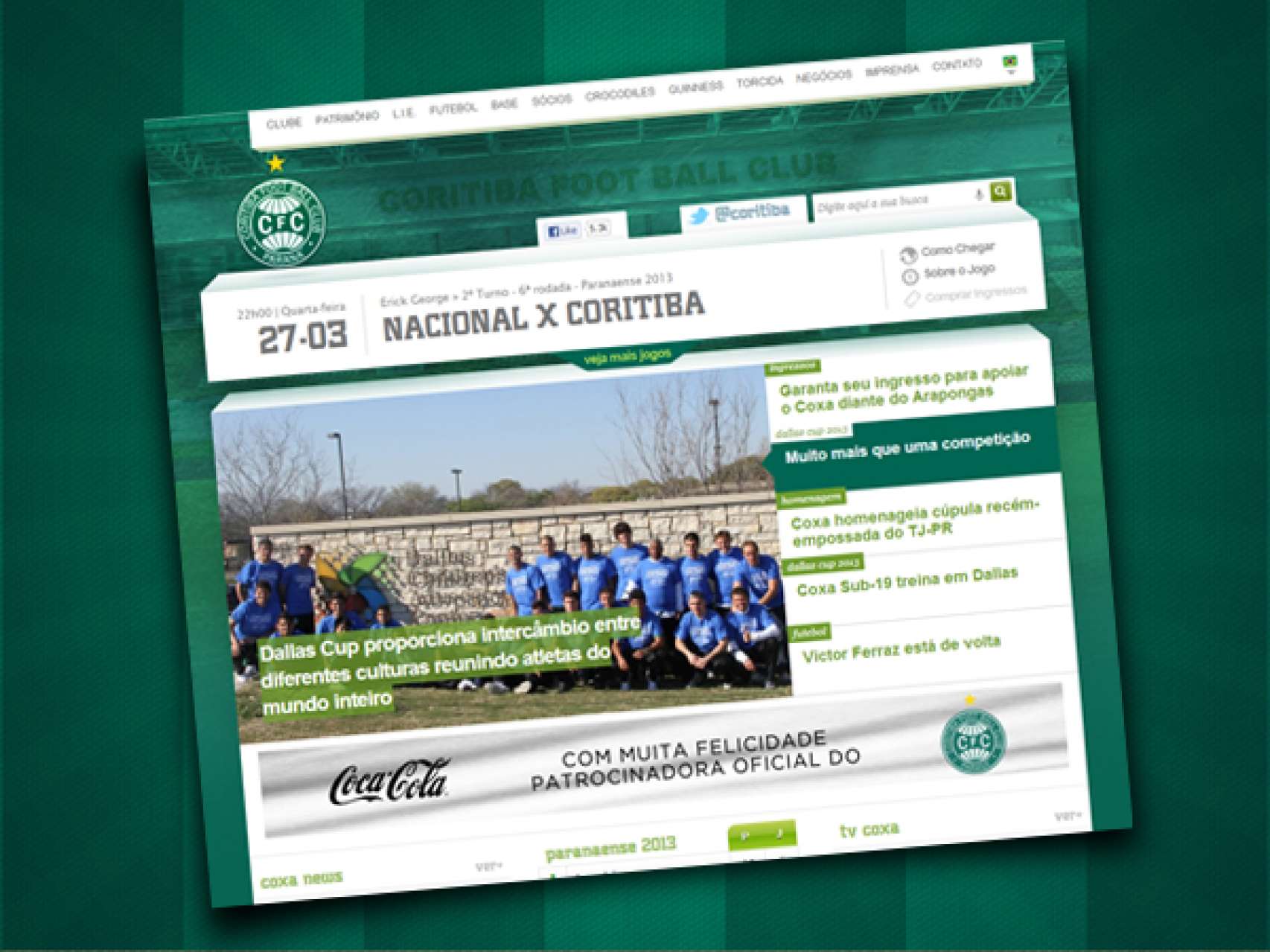 Site do Coritiba � um dos 20 mais acessados do g�nero no Brasil